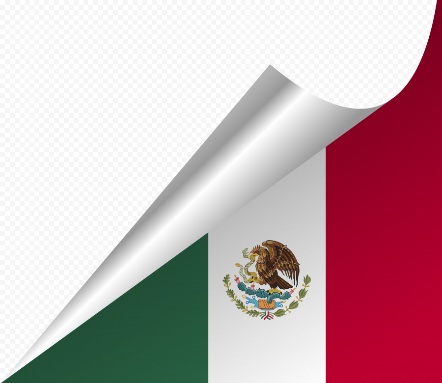 HD Victor mexico flag curved silver PNG Transparent background