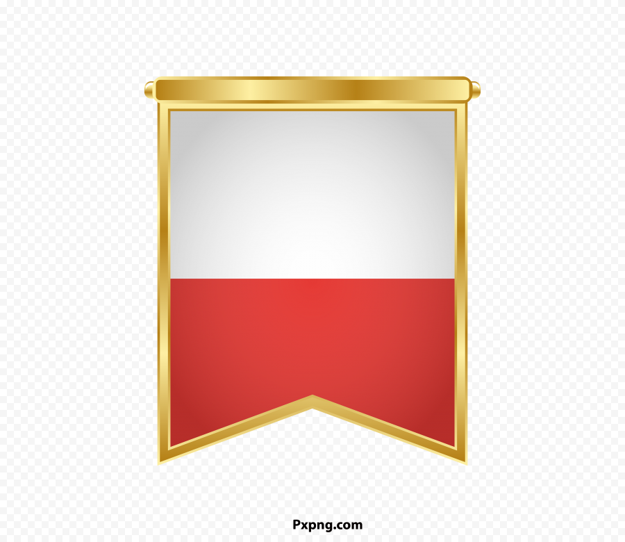 3D Poland flag vector Gold Border png File