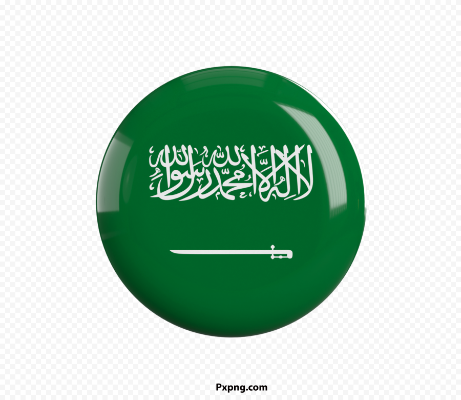 HD Saudi Arabia Round Flag PNG Image