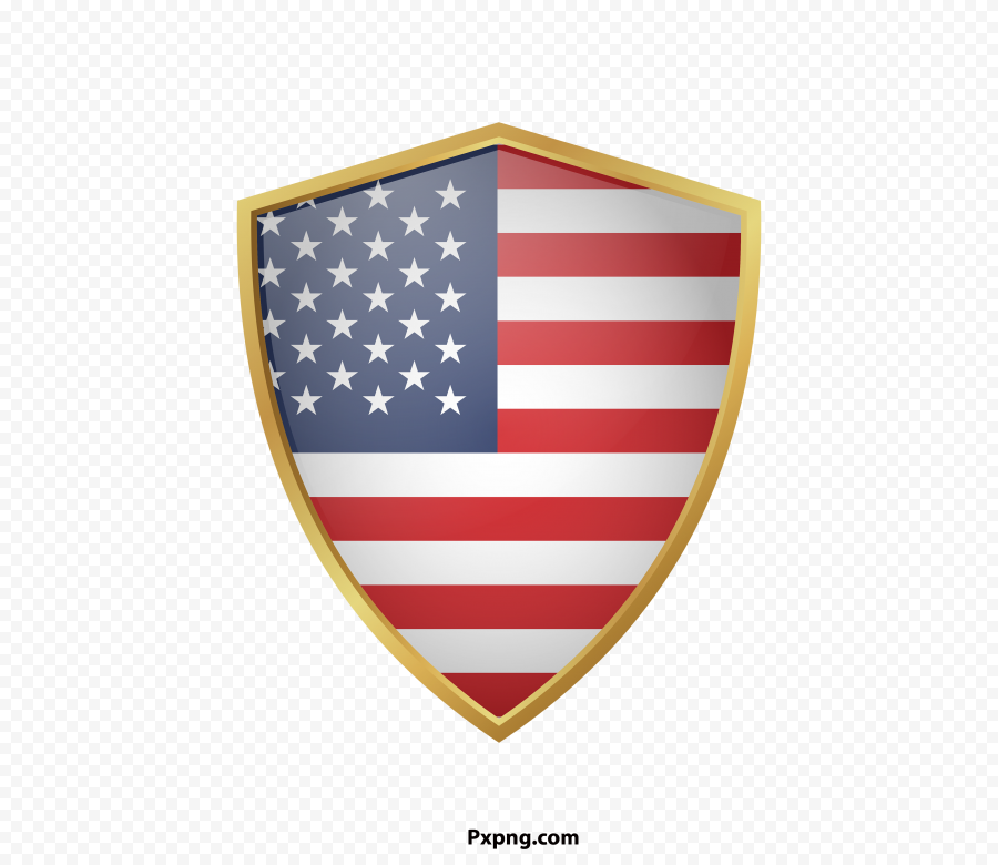 HD USA flag png with golden in borders PNG