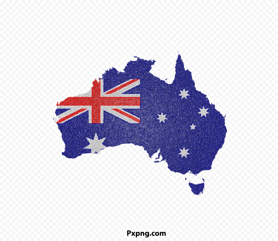 HD Australia Flag Map PNG
