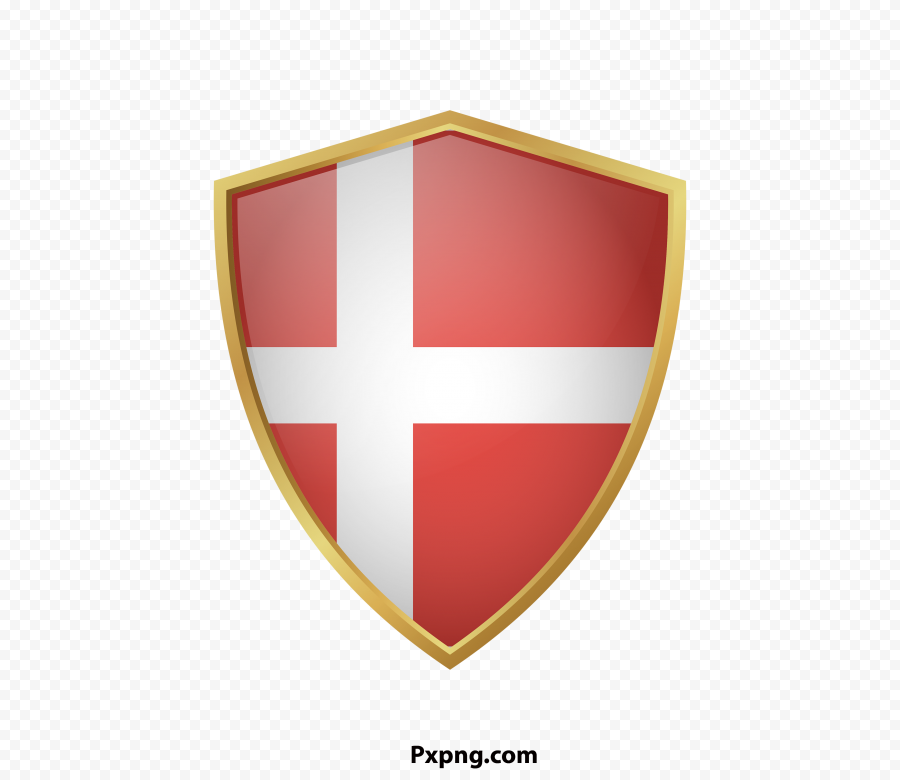 HD denmark flag vector with gold Free PNG Download