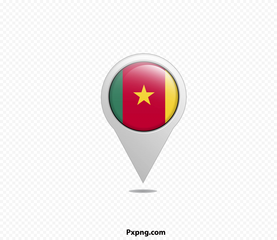 HD map pointer with Cameroon Flag Background Transparent PNG