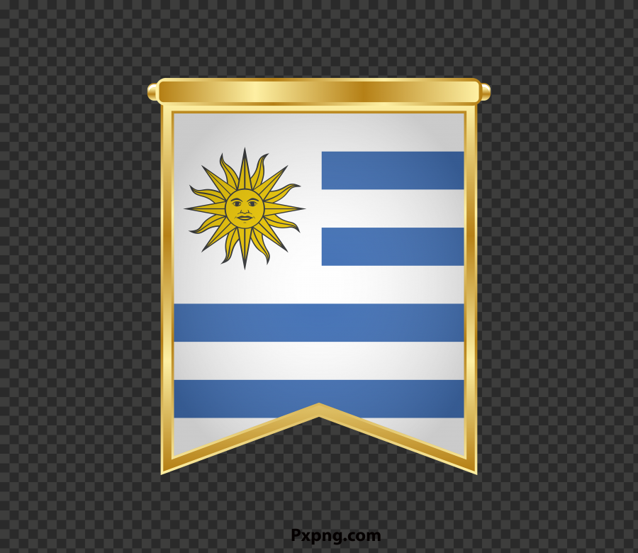 Download uruguay flag vector with Gold PNG Image