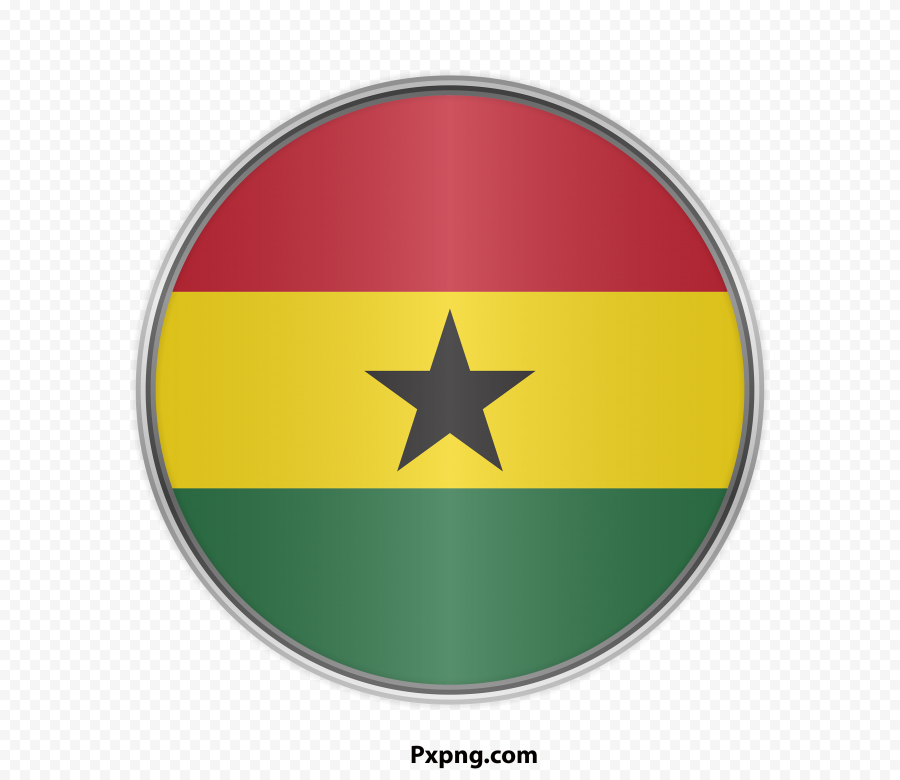HD Round Flag Silver Gold Framed Icon Transparent Background