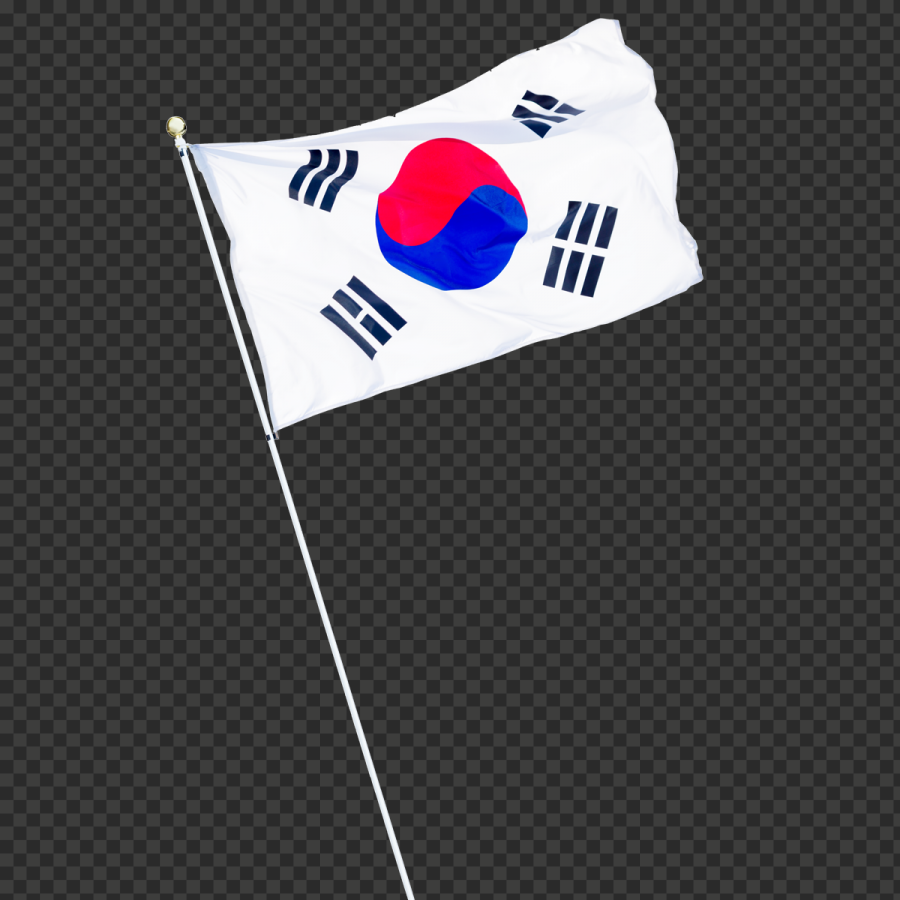 HD Vector Waving Korea Flag Pole PNG