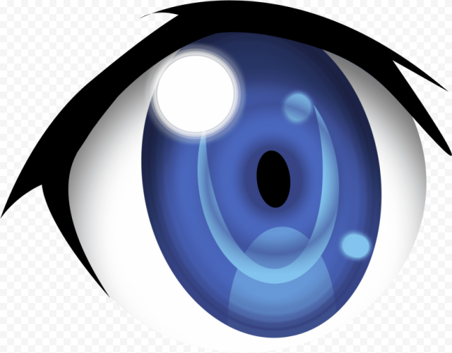 blue anime eyes PNG image with transparent background 