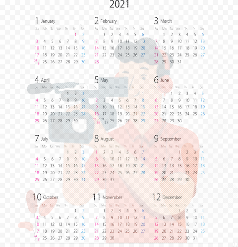 transparent 2021 yearly calendar printable 2021 yearly calenda 5 7