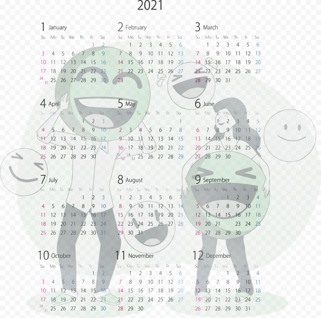 transparent calendar system cartoon font line meter 5