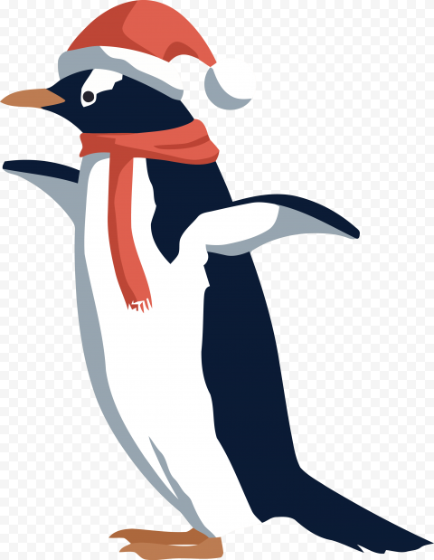 bird gentoo penguin cartoon for christmas