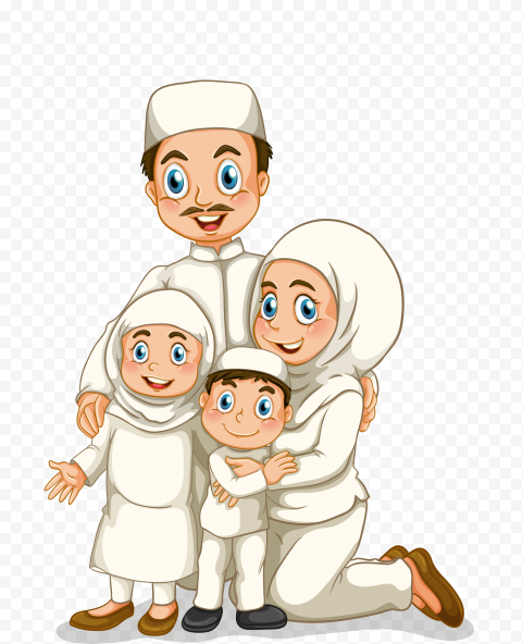 Family graphy Muslim Illustration, The Islamic family, hand, people, boy