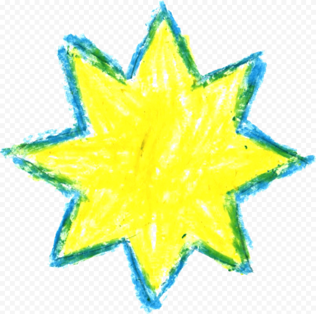 crayon star drawing yellow