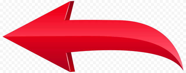 High Resolution 3D Red Curved Arrow Point Left   6248x2440