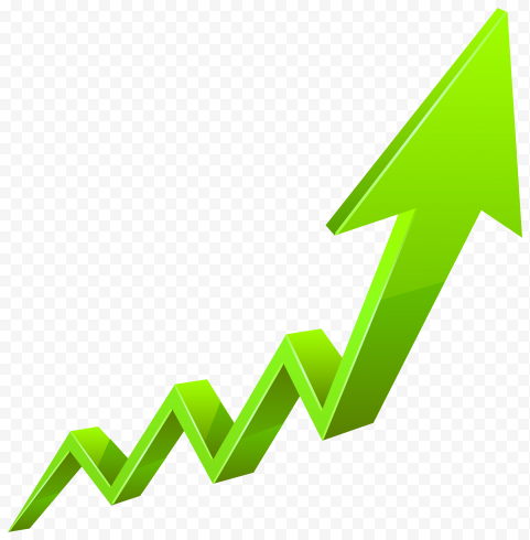 Green ZigZag 3D Arrow Growth Market Upward   6212x6331