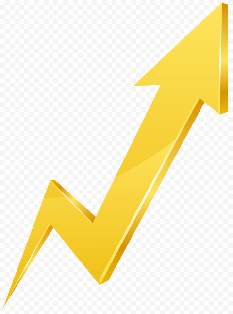 Yellow Zig Zag 3D Arrow Growth Market Upward   4653x6262