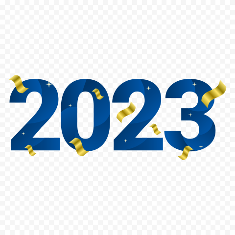 Blue 3D 2023 Text Numbers PNG