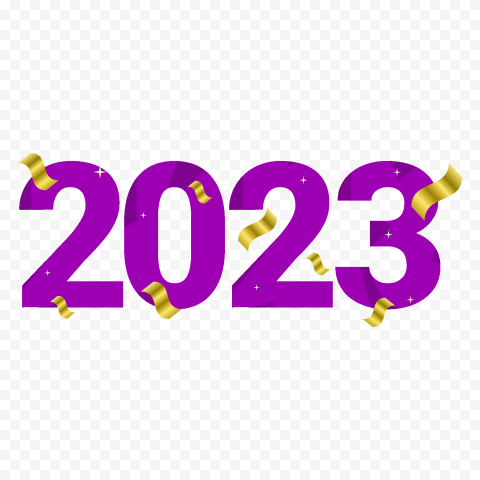 Purple 3D 2023 Text Numbers PNG