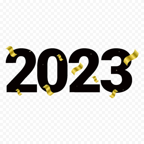 Black 3D 2023 Text Numbers PNG