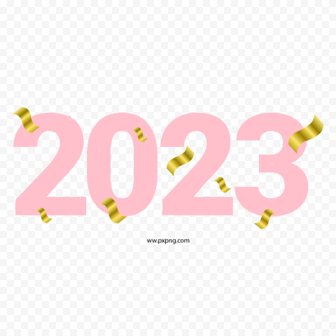 Pink 3D 2023 Text Numbers PNG