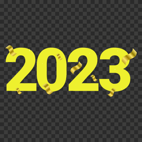 Yellow 3D 2023 Text Numbers PNG