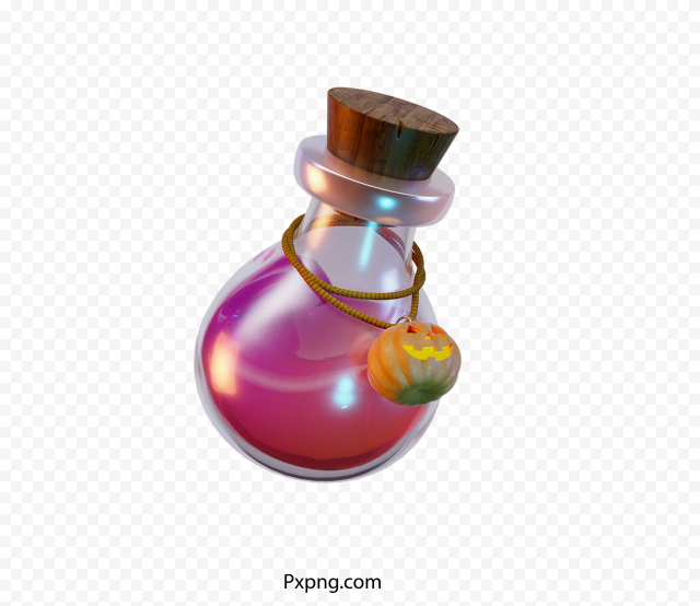 Pink Halloween Potion 3d Character PNG