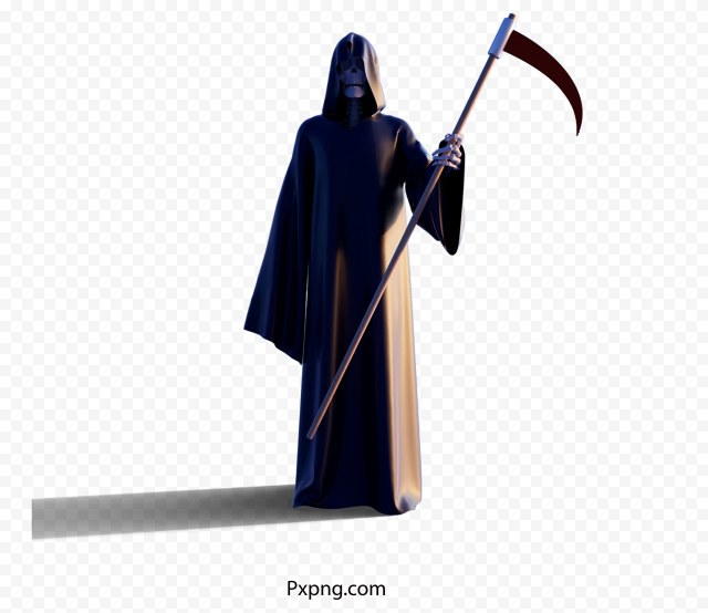Halloween Grim Reaper Sickle 3d Character PNG