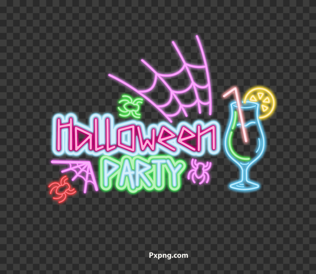 HD Halloween Party Cocktail Neon PNG