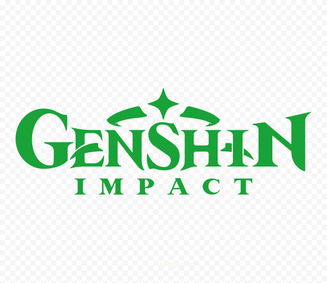 Genshin Impact Game Green Logo Transparent Background