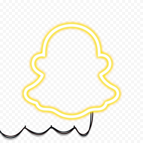 HD Yellow Snapchat Neon Logo With El Wire PNG   2456x2456