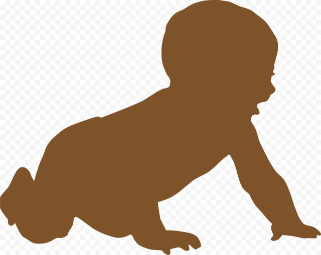 With Infants & Toddlers   Baby Crawling Clipart Black And White, HD Png Download