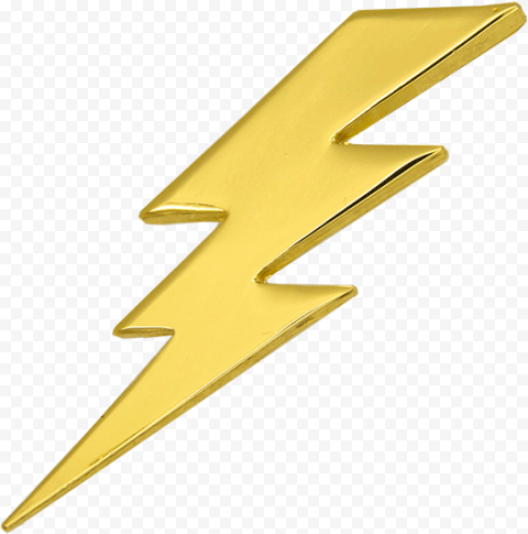 Lightning Pin 3d, Gold   3d Lightning Symbol Png, Transparent Png