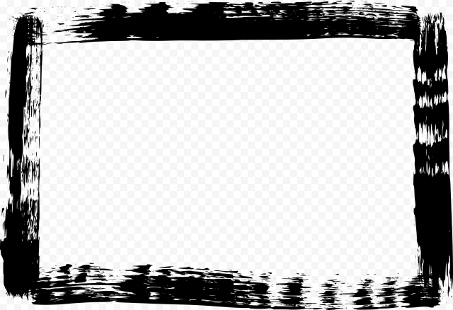 BRUSH STROKE RECTANGLE FRAME PNG TRANSPARENT