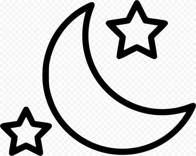 Night Moon Stars Comments   Moon With White Background, HD Png Download