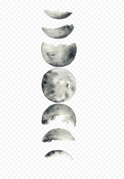 Moon Watercolor Lunar Phase Supermoon Painting Clipart   Phases Of The Moon Watercolor, HD Png Download