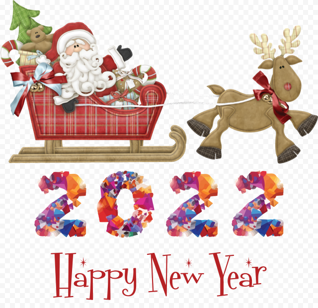 Happy New Year 2022 2022 New Year 2022, Santa Claus, Christmas Tree, Bauble, png