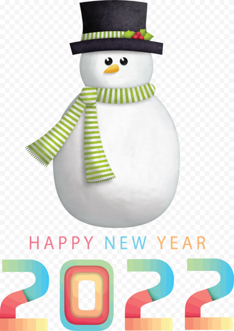 2022 Happy New Year 2022 New Year 2022, Bauble, Holiday Ornament, Snowman, png