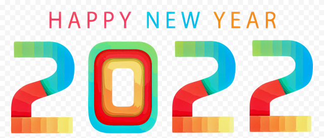 Colorful Happy New Year 2022 Text Design PNG IMG
