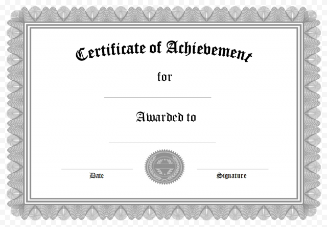 Certificate of Achievement paper, Academic certificate Template Graduation ceremony Graduate certificate Diploma, Certificate Template, text, rectangle png