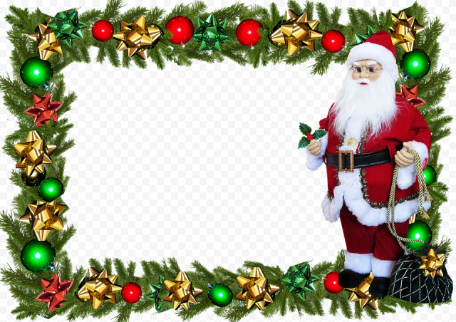 Santa Christmas Frame PNG Transparent Image