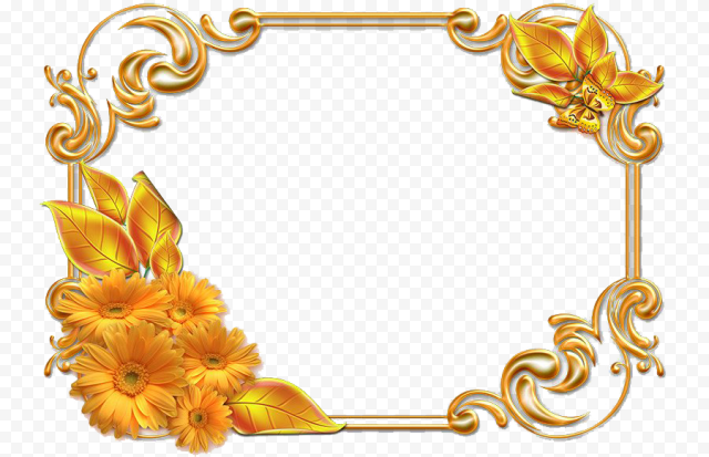 Invitation Gold Frame PNG Image