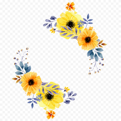 Flower Border Vector PNG Clipart
