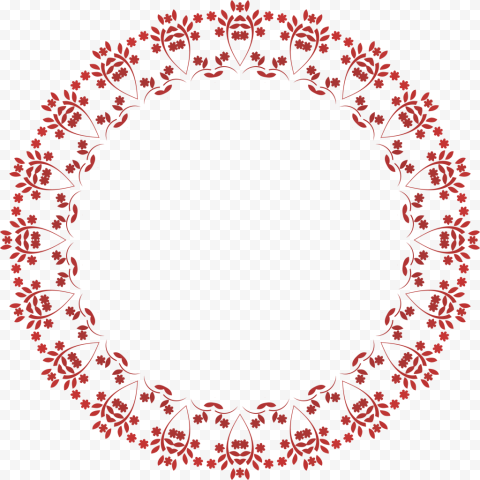 Pink Floral Circle Border PNG Image