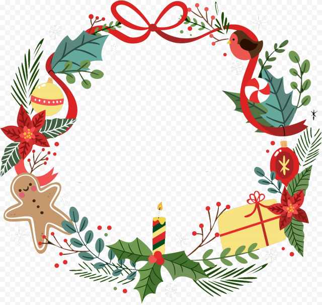 Garland Frame Vector Circle PNG Pic