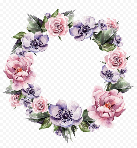 Modern Floral Garland PNG Image