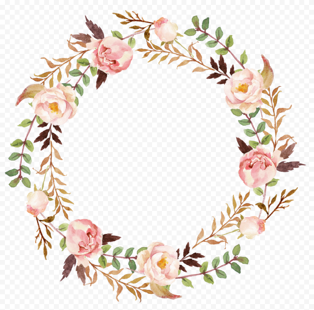 Modern Floral Garland PNG HD