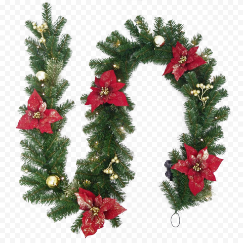 Outdoor Christmas Garland Transparent Images PNG