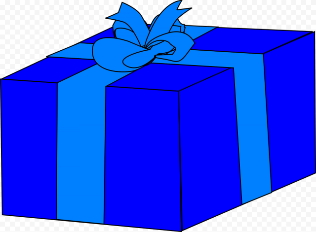 Blue Christmas Gift PNG Transparent Picture