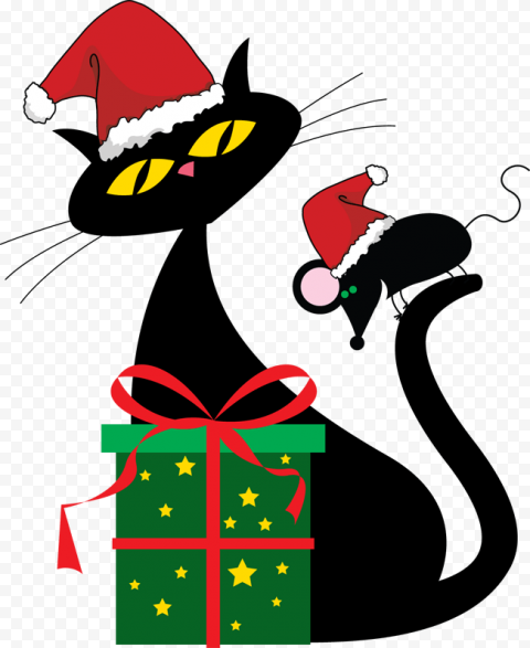 Cat Christmas PNG Clipart