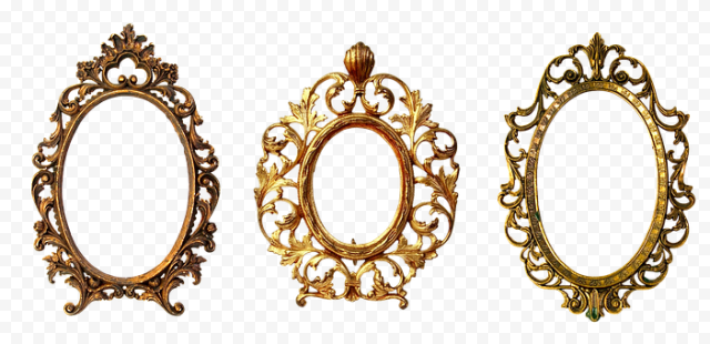 Gold Retro Decorative Frame PNG Photo