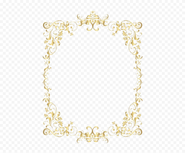 Gold Retro Decorative Frame Transparent Background